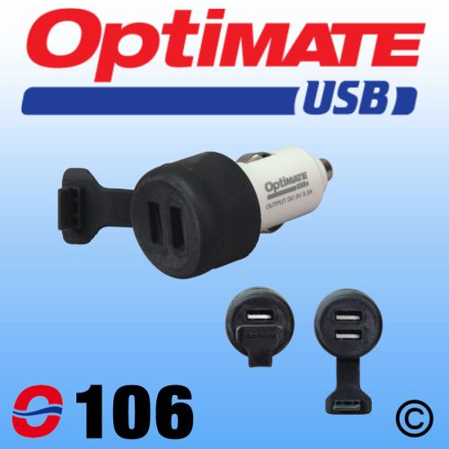 OptiMate Double USB Charger - Cig Lighter Plug